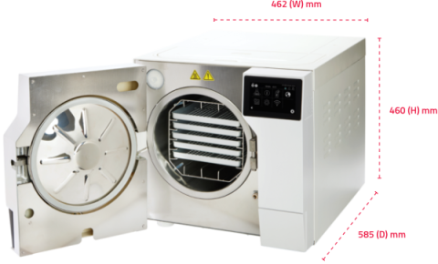 T-Top Tabletop Autoclave External Dimensions